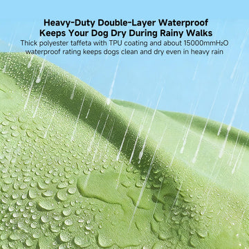 Breathable Large Dog Raincoat with Visor - U-Belly, 15000mm Waterproof, 3XL-8XL (25-88 lbs) | Traverseon