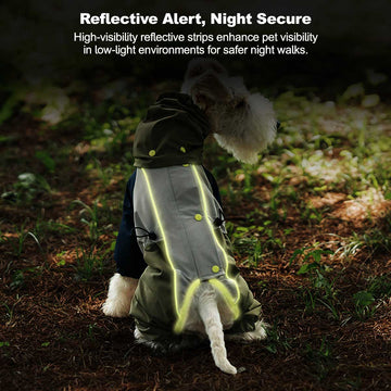 4-Leg Pet Outdoor Jacket, 3-in-1 Waterproof Windproof Reflective Warm Coat | Traverseon