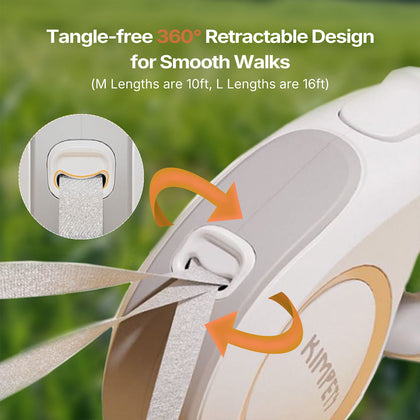 Heavy Duty Retractable Dog Leash, Reflective 360° Tangle-Free, 3m/5m | Traverseon