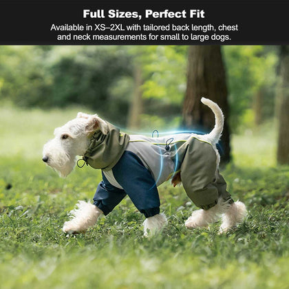 4-Leg Pet Outdoor Jacket, 3-in-1 Waterproof Windproof Reflective Warm Coat | Traverseon